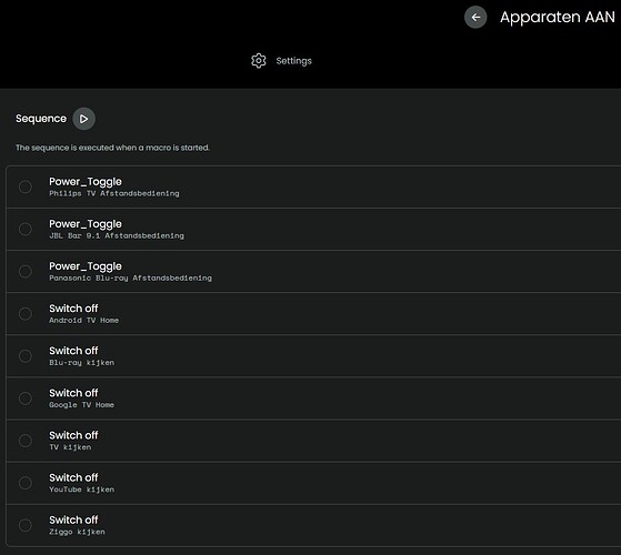 Macro Apparaten Aan