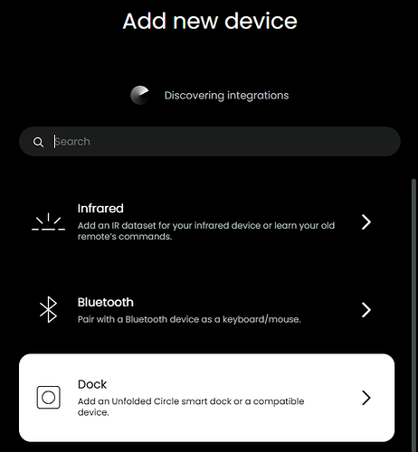 Add new Dock screen