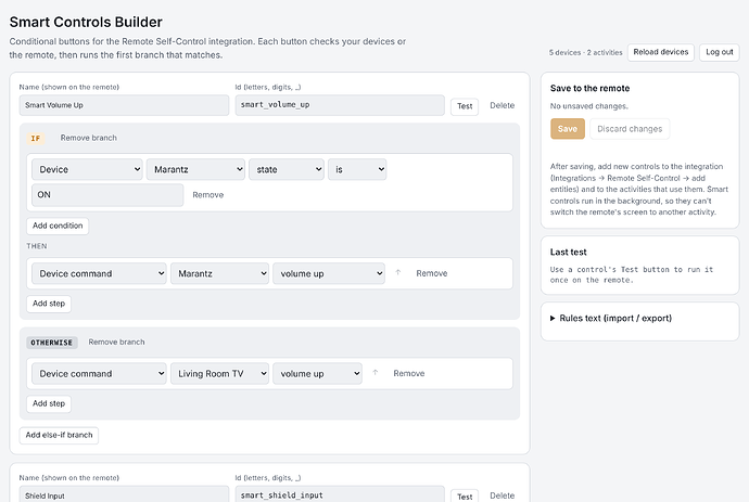 Smart Controls builder
