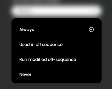 Turn off unused entities settings dropdown